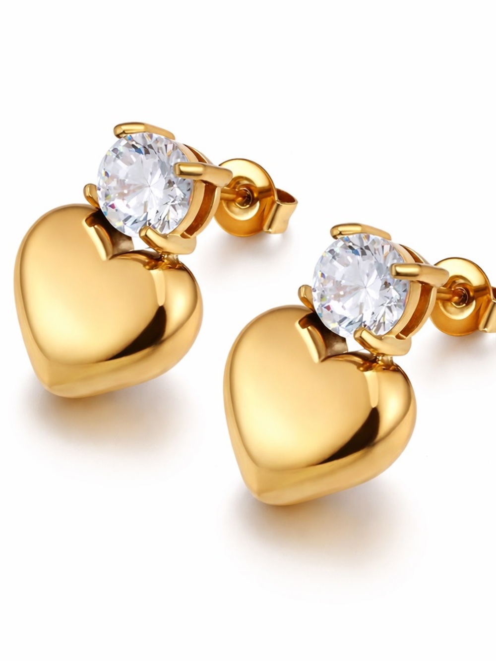 New Gold plated Celeste Heart Stud Earrings